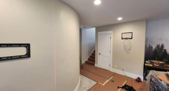 Before: open basement room with no door